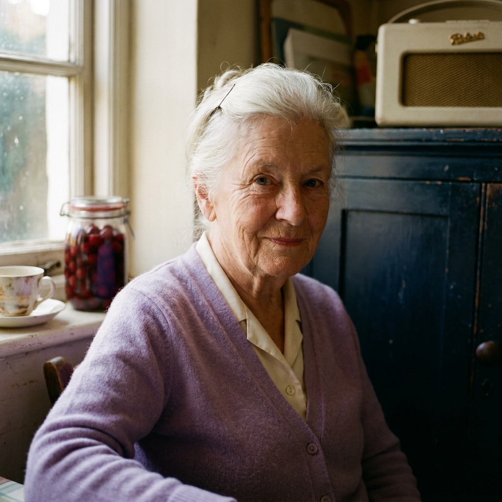 Margaret, 78, of Bucknall, in her kitchen with the radio on